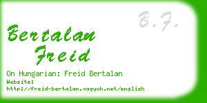 bertalan freid business card